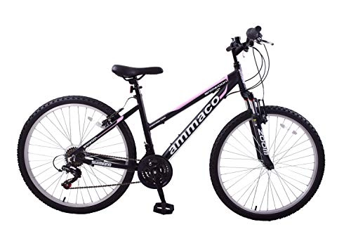 Mountain Bike : Ammaco. Snowdon 26" Wheel Womens Bike Alloy 16" Frame Front Suspension 21 Speed Black / Pink