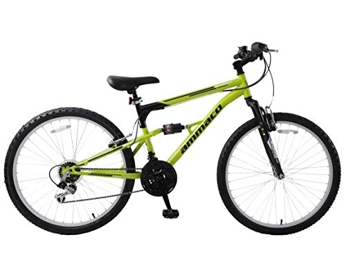 Mountain Bike : Ammaco. Summit 26" Wheel Dual Full Suspension Mens Mountain Bike Green Black 16" Frame 18 Speed