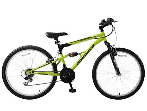Mountain Bike : Ammaco. Summit 26" Wheel Dual Full Suspension Mens Mountain Bike Green Black 21" Frame 18 Speed