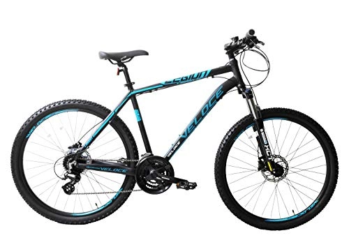 Mountain Bike : Ammaco. Veloce Legion 27.5" 650B Wheel Mens Mountain Bike 24 Speed Hydraulic Disc Brakes 18" Frame Alloy Front Suspension Black / Blue