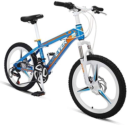 Mountain Bike : Aoyo 20 Inch Kids Mountain Bikes, 24 Speed High-carbon Steel Hardtail All Terrain Mountain Bicycle, Mountain Trail Bike with Dual Disc Brake, (Color : Blue)