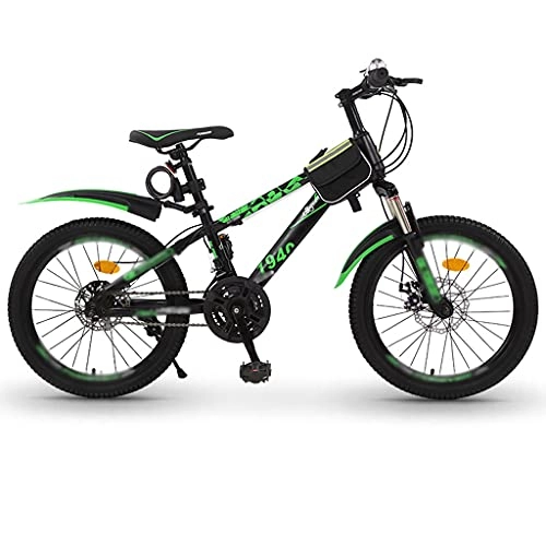 Mountain Bike : Aoyo Children's Mountain Bikes, 20 / 22 Inch Single-speed Bicycles, Ladies And Teenagers Mountain Bikes For Middle School Students(Color:18 inches black and green)