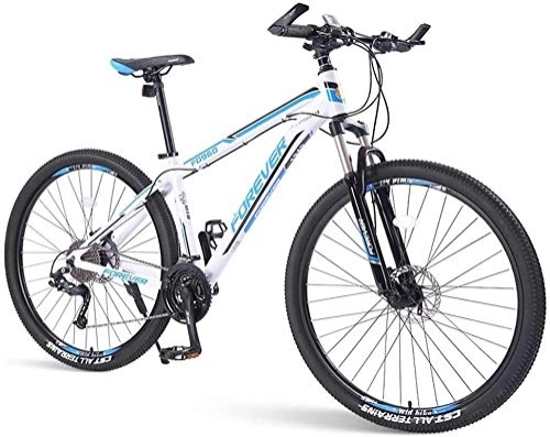 Mountain Bike : Aoyo Mens Mountain Bikes, 33-Speed Hardtail Mountain Bike, Dual Disc Brake Aluminum Frame, Mountain Bicycle with Front Suspension, (Color : Blue, Size : 26 Inch)