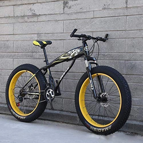 Mountain Bike : Aoyo Mountain Bike, 24" / 26" Big Wheel Snow Bike, 21-Speed Dual Disc Brake, Strong Shock-Absorbing Front Fork, Outdoor Off-Road Beach Bike (Color : D, Size : 24 inch)