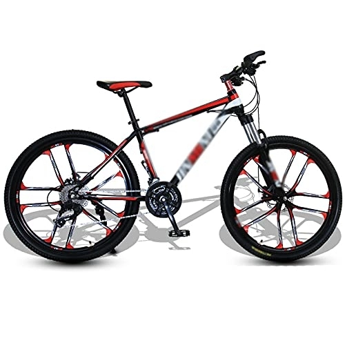 Mountain Bike : Aoyo Mountain Bikes, 24-Speed 26 Inch Bikes Shock-absorbing And Variable-speed Bicycles Road Bicycle Racing(Color:Ten Knife Wheel-Black Red)