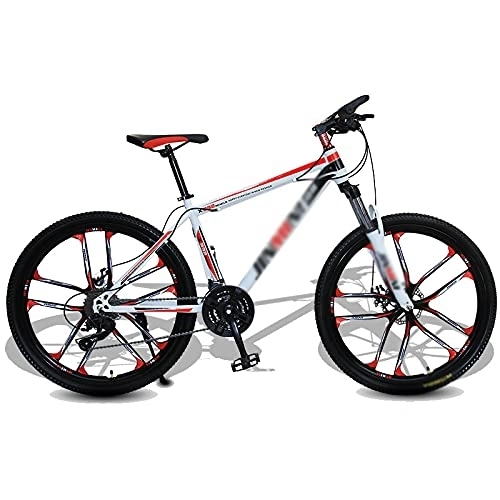 Mountain Bike : Aoyo Mountain Bikes, 24-Speed 26 Inch Bikes Shock-absorbing And Variable-speed Bicycles Road Bicycle Racing(Color:Ten Knife Wheel-White Red)