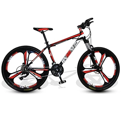 Mountain Bike : Aoyo Mountain Bikes, 24-Speed 26 Inch Bikes Shock-absorbing And Variable-speed Bicycles Road Bicycle Racing(Color:Three Knife Wheel-Black Red)