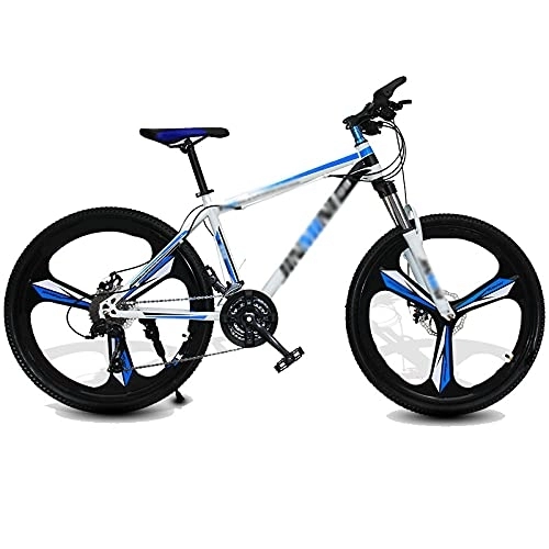 Mountain Bike : Aoyo Mountain Bikes, 24-Speed 26 Inch Bikes Shock-absorbing And Variable-speed Bicycles Road Bicycle Racing(Color:Three knife wheels-white and blue)