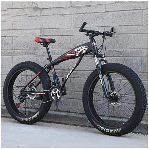 Mountain Bike : Aoyo Mountain Bikes, Bike, 26 Inch, High-carbon, Steel Hardtail, Bicycles, Mountain Bicycle, with Front Suspension, Adjustable Seat, 21 Speed (Color : Sub Black Red)