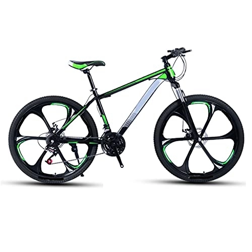 Mountain Bike : Aoyo Road Bicycle, 27-Speed 26 Inch Bikes, Double Disc Brake High Carbon Steel Frame, Variable Speed Bicycle Shock Absorption Road Bike(Color:Upgraded six cutter wheel-Green)
