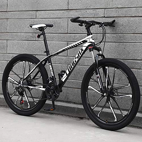 Mountain Bike : AP.DISHU 21 Speed Mountain Bike Double Disc Brake Road Bike Hard Tail Mountain Bicycle Recommended for Rider's Height 150CM-170CM, White