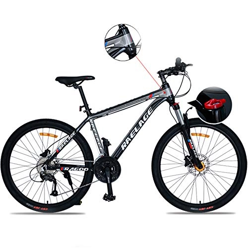 Mountain Bike : AP.DISHU 21 Speeds Mountain Biking 26 Inches Wheel Outdoor Racing Bicycles Dual Full Suspension Mountain Bike Black + Gray