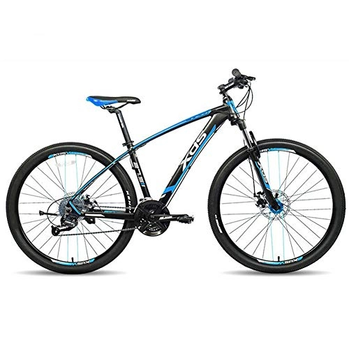 Mountain Bike : AP.DISHU 27 Speed Road Bike Double Disc Brake Mountain Bike Hard Tail Mountain Bicycle Recommended for Rider's Height 175CM-190CM, Blue