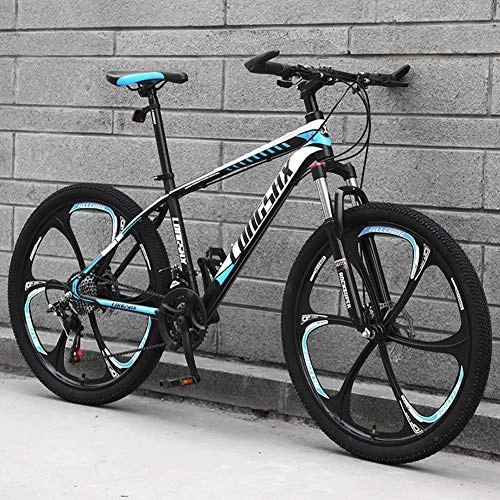 Mountain Bike : AP.DISHU 30 Speeds Mountain Bike Carbon Steel Frame Road Bike 24 / 26 Inch Wheels, Blue, 24inch
