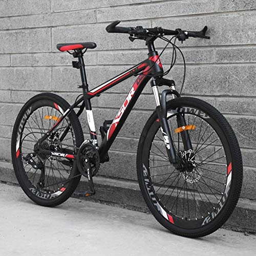 Mountain Bike : AP.DISHU Front Suspension Mountain Bike Mountain Bicycle Lightweight Carbon Steel Frame 24 Speeds Shiftable Mountain Bicycle Shiftable Mechanical Disc Brakes, #A, 24inch