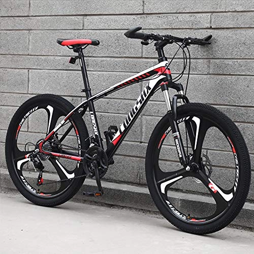 Mountain Bike : AP.DISHU Mountain Bike, 24 / 26 Inch Wheels, Carbon Steel Fram, 27 Speeds, Red, 24inch