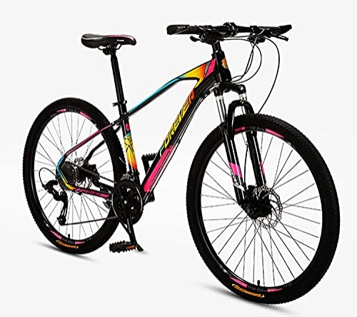 Mountain Bike : ASEDF Road Bike, 27 Speed Bike Light Aluminum Frame, 27.5-Inch Mens and Womens Mountain Bike Pink