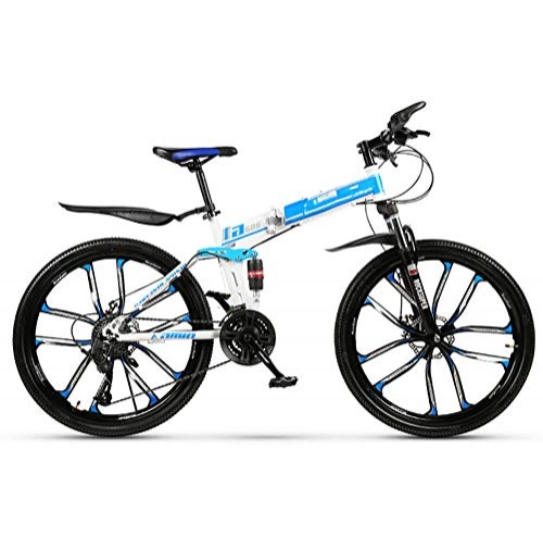 Mountain Bike : AWAKMER 27 inch Mountain Bike fold Bicycle with 21 / 24 / 27 / 30 Speed and Suspension Dual Disc Brake, 30speed