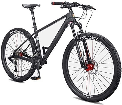 Mountain Bike : AYHa Men's Mountain Bikes, 27.5 inch Hardtail Mountain Trail Bike, Carbon Fiber Frame, Oil Disc Brake All Terrain Mountain Bicycle, 33 Speed