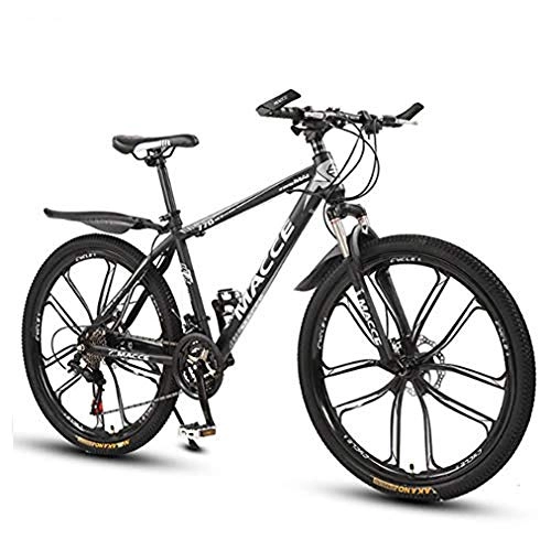 Mountain Bike : B-D Mens Mountain Bike 26 Inch, 21-Speed Mountain Bike Adult Bicycle Dual Disc Brakes High Carbon Steel Outroad Bicycle, Black