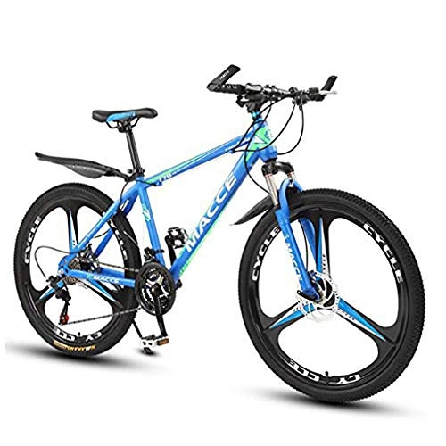 Mountain Bike : B-D Mountain Bike 21 Speed MTB 26 Inches Bicycle Wheels Suspension Fork Bike Integrated 3 Cutter Wheel, Blue