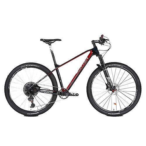 Mountain Bike : BANANAJOY Outdoor sports Carbon fiber mountain bike, 29 inch 12speed gear GX double disc brakes men's crosscountry climbing adult ladies outdoor riding (Color : D, Size : 29in*15in)