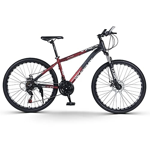 Mountain Bike : Bananaww 24 / 26 / 27.5-inch Mountain Bike, 24 Speed Mountain Bicycle With Lightweight Aluminium Frame and Double Disc Brake, Front Suspension Shock-Absorbing Outdoor Cycling Road Bike