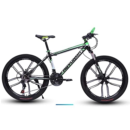 Mountain Bike : Bananaww 24 / 26-inch Mountain Bike, 21 / 24 / 27 Speed Mountain Bicycle With High Carbon Steel Frame and Double Disc Brake, Front Suspension Anti-Skid Shock-absorbing Front Fork, Adult Bike