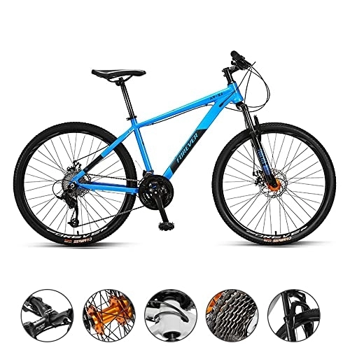 Mountain Bike : Bananaww 26 inch Wheels Adult Mountain Bike, Mountain Trail Bike High Carbon Steel Outroad Bicycles, 27-Speed Bicycle Full Suspension MTB ​​Gears Dual Disc Brakes Mountain Bicycle