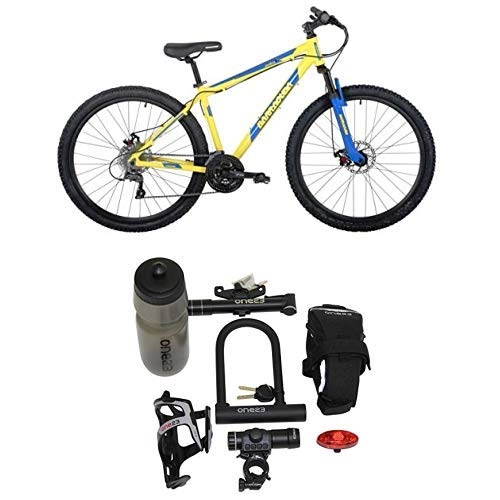 Mountain Bike : Barracuda Draco 4 Bike, Yellow, 20 with Cycling Essentials Pack