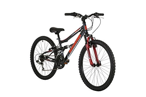 Mountain Bike : Barracuda Kids' Draco Ds Wheel Full Suspension Mountain Bike, Grey, 24