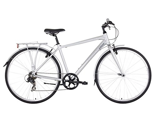 Mountain Bike : Barracuda Men's Vela 1. 700C Wheel Hybrid Bike, Silver, Size 19