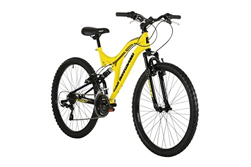 Mountain Bike : Barracuda Unisex Draco Ds Wheel 18 Inch Full Suspension Frame Mountain Bike, Yellow, 26
