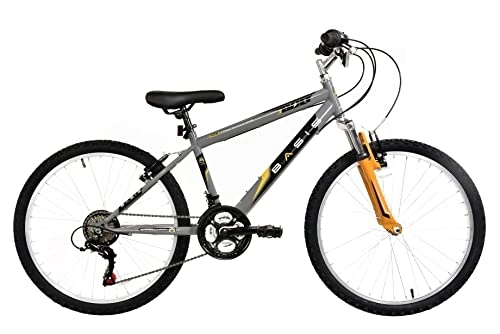 Mountain Bike : Basis Bolt Boys Hardtail Mountain Bike, 24" Wheel, 18 Speed - Grey / Orange