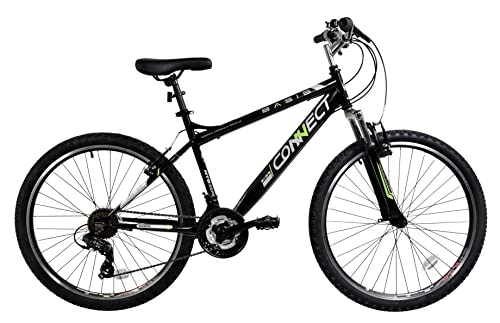 Mountain Bike : Basis Connect Hardtail Mountain Bike, 26" Wheel - Black / Green
