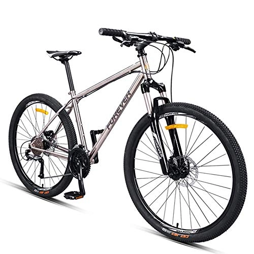 Mountain Bike : BCX Adult Mountain Bikes, 27.5 inch Steel Frame Hardtail Mountain Bike, Mechanical Disc Brakes Anti-Slip Bikes, Men Womens All Terrain Mountain Bicycle, 27 Speed