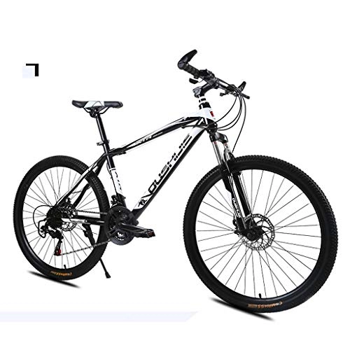 Mountain Bike : Bdclr 21-speed 26-inch variable speed bicycle disc brakes shock absorber front fork mountain bike, White