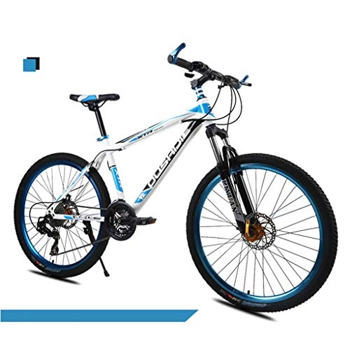 Mountain Bike : Bdclr 27-speed 26-inch variable speed bicycle disc brakes shock absorber front fork mountain bike, Blue