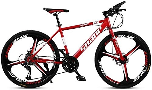 Mountain Bike : BECCYYLY Mountain bike Mountain Bike, 24 / 26 Inch Double Disc Brake, Adult MTB Country Gearshift Bicycle, Hardtail Mountain Bike with Adjustable Seat Carbon Steel Red 3 Cutter, bicycle
