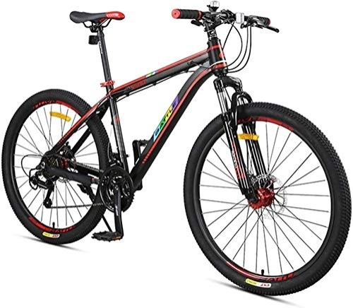 Mountain Bike : Bicycle 27-Speed Mountain Bikes, Front Suspension Hardtail Mountain Bike, Adult Women Mens All Terrain Bicycle with Dual Disc Brake, Red, 24 Inch, Size:26Inch (Color : Black, Size : 26Inch)