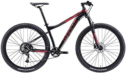 Mountain Bike : Bicycle 9 Speed Mountain Bikes, Aluminum Frame Men's Bicycle with Front Suspension, Unisex Hardtail Mountain Bike, All Terrain Mountain Bike, Blue, 27.5Inch (Color : Red, Size : 27.5Inch)