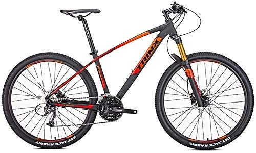Mountain Bike : Bicycle Adult Mountain Bikes, 27-Speed 27.5 Inch Big Wheels Alpine Bicycle, Aluminum Frame, Hardtail Mountain Bike, Anti-Slip Bikes, Orange (Color : Orange)