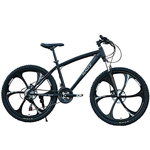Mountain Bike : BICYCLE Bicycle 26 Inches Carbon Steel Frame Disc Mountain Bicycle, Disc Dual Disc Brakes Light Adjustable Band Damping Bike Damping BICYCLE / Black / 21speed / 26inch