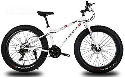 Mountain Bike : Bicycle, Mountain Bike for Adults, Dual Disc Brake Fat Tire Mountain Trail Bicycle, Hardtail Mountain Bike, High-Carbon Steel Frame, 26 Inch Wheels