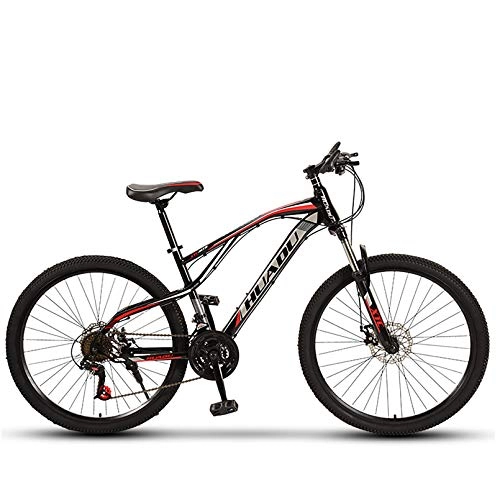 Mountain Bike : Bicycle, Outdoor Cross-Country Shock Absorber Boy / Girl 24'' 26'' Mountain Bike, High Carbon Steel 21 / 24 / 27 / 30 Variable Speed Bicycles, Mountain Bike Adult Men And Women Students, 26 inch, 24 speed