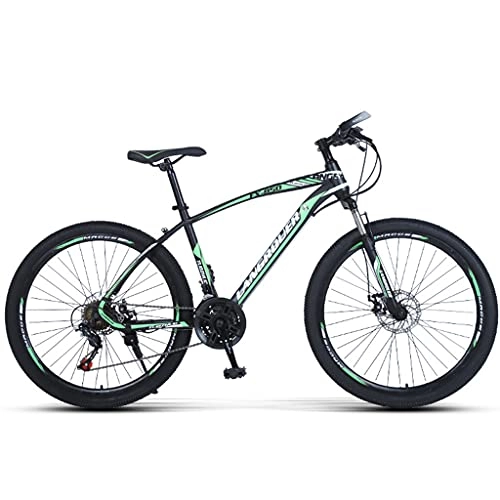 Mountain Bike : Bicycles Adult Hard Tail Mountain Bike, 26 Inches, 27 Speed, Disc Brakes, Suitable Height: 160-185Cm, Multiple Colours, Green