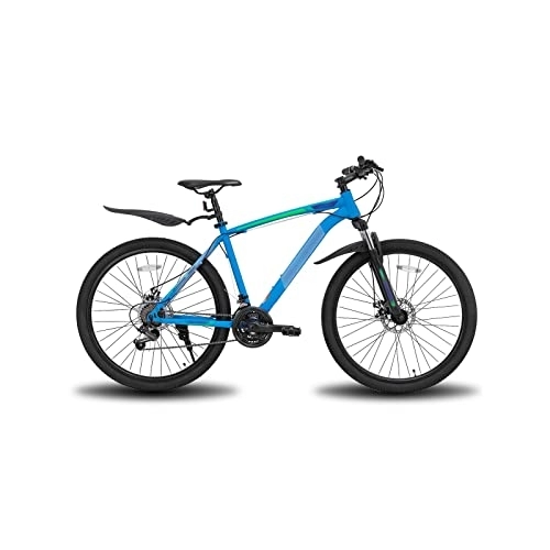 Mountain Bike : Bicycles for Adults 3 Color 21 Speed 26 / 27.5 Inch Steel Suspension Fork Disc Brake Mountain Bike Mountain Bike (Color : Blue, Size : Large)
