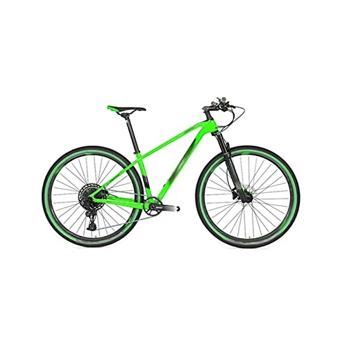 Mountain Bike : Bicycles for Adults Aluminum Wheel Carbon Fiber Mountain Bike Hydraulic Disc Brake Bike (Color : Green, Size : Large)