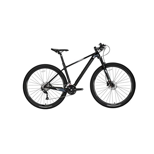 Mountain Bike : Bicycles for Adults Carbon Fiber Mountain Bike 27 Speed Mountain Bike Pneumatic Shock Fork Hydraulic (Color : Black, Size : Small)