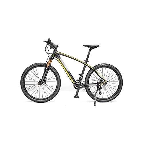 Mountain Bike : Bicycles for Adults Carbon Fiber Variable Speed Mountain Bike Cross Country Racing Car Pneumatic Shock Absorption Men and Women (Color : Yellow, Size : 27_26)